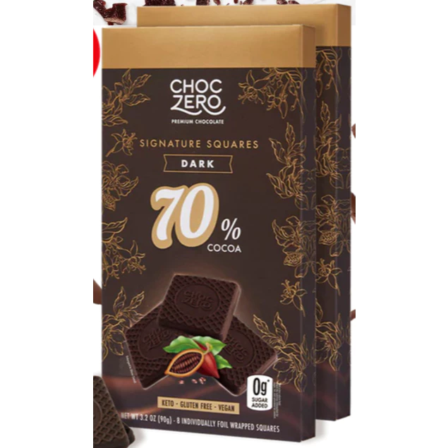 Choczero 70%カカオ ダークチョコレートスクエア 砂糖不使用 ケト対応