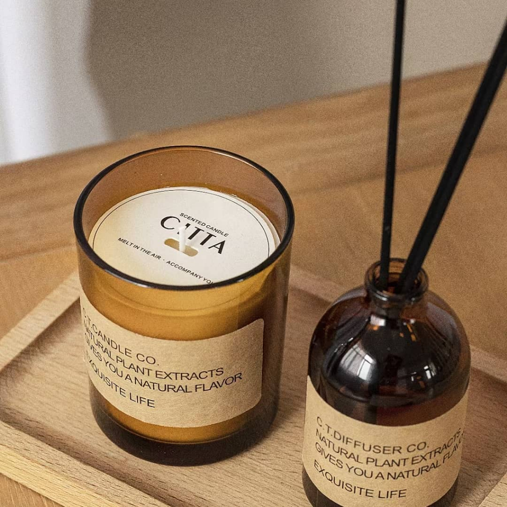 CITTA RETRO 7080 アロマキャンドル 自然素材 大豆ワックス 禅茶の香り