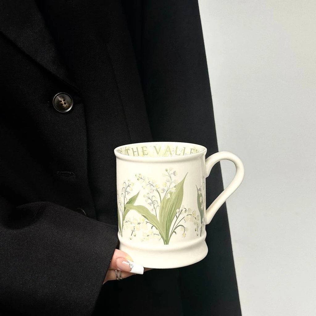 ベルフラワーグリーン クラシックセラミックマグ 350ml - 誕生日、記念品、イベントギフトに