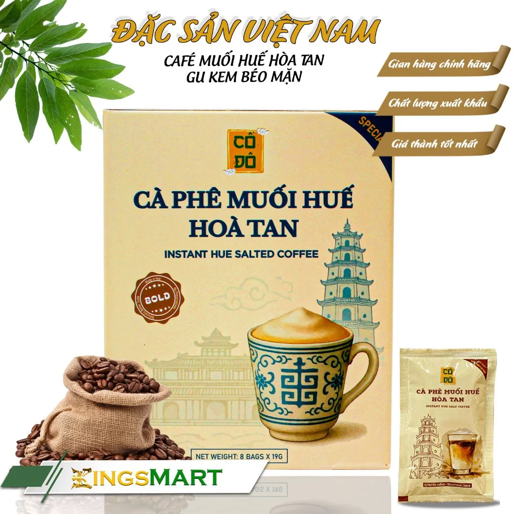 CỐ ĐÔブランド フエ塩コーヒー インスタント - クリーミー塩味 - フエ特産 19g×8袋入