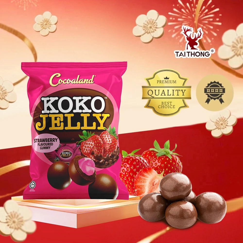 ココアランド ココジェリー ほろ苦甘酸っぱい ストロベリーフルーツゼリーチョコレートキャンディ 720g