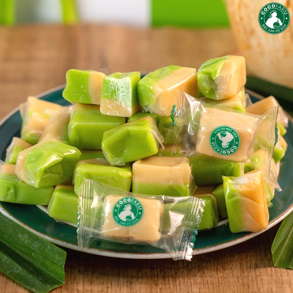 【ココファーム】砂糖不使用 ココナッツキャンディ パンダンリーフ風味 400g