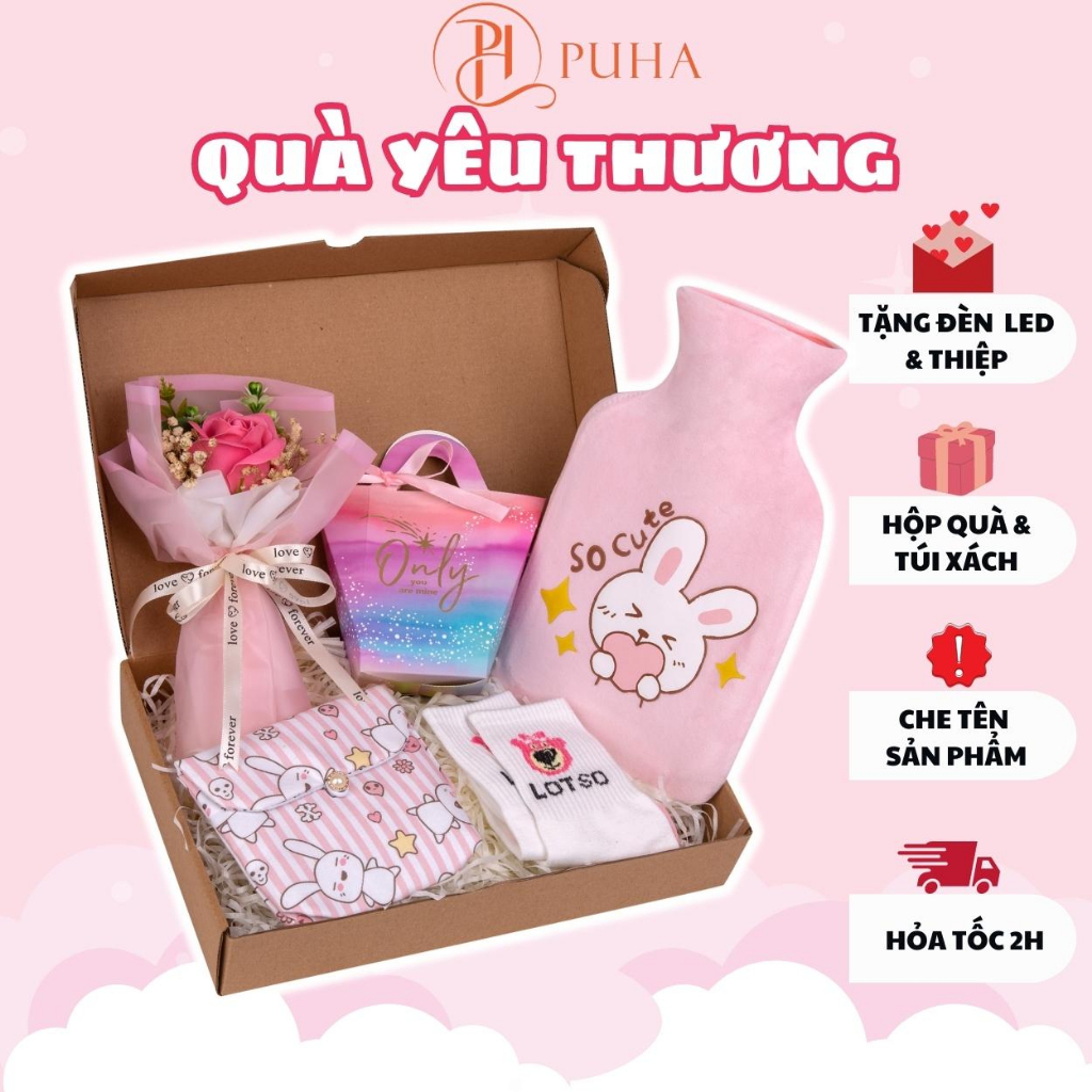 保温・保冷バッグのギフトセット 腹部用 生理 1000ml PH PUHA