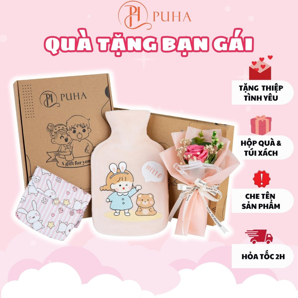 保温・保冷バッグのギフトセット 腹部用 生理 1000ml PH PUHA