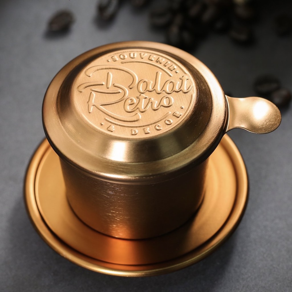 コーヒーフィルターセット スクラッチアルマイトモデル ブロンズゴールドカラー Dalat Retro