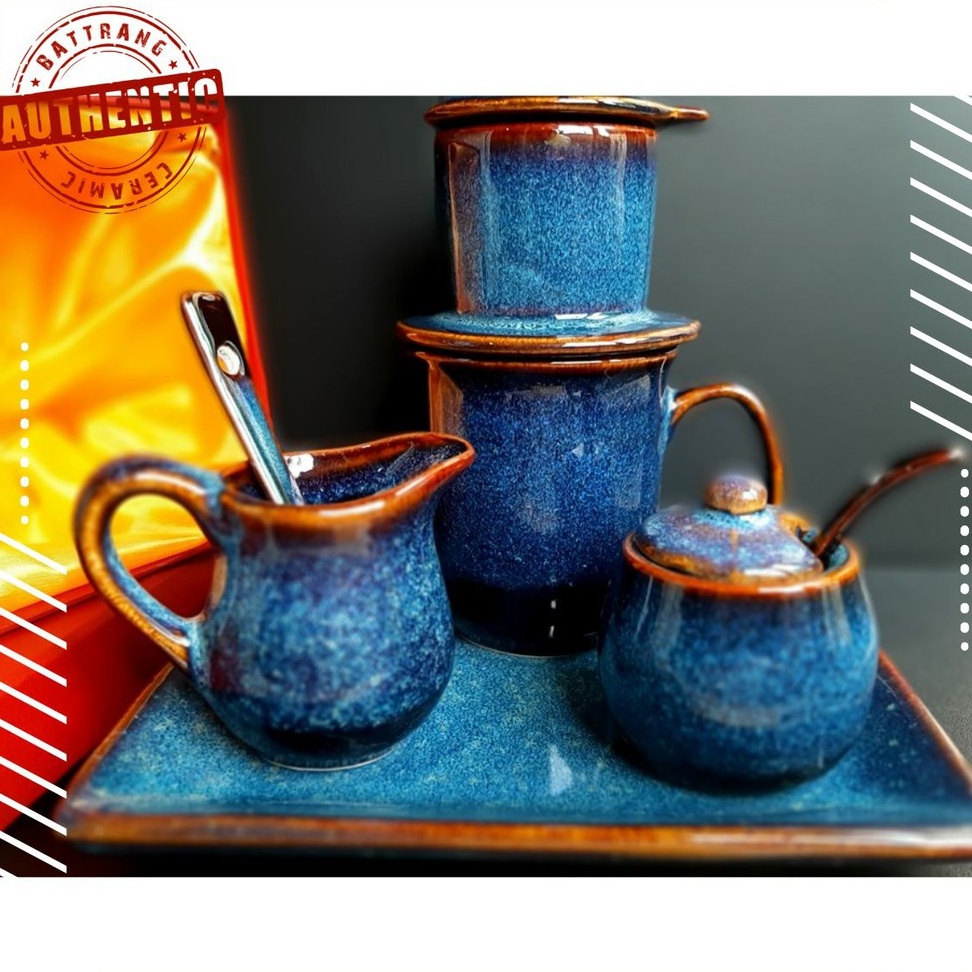 バッチャン焼き(陶器) のコーヒーギフトセット OANH GIA AUTHENTIC BAT TRANG