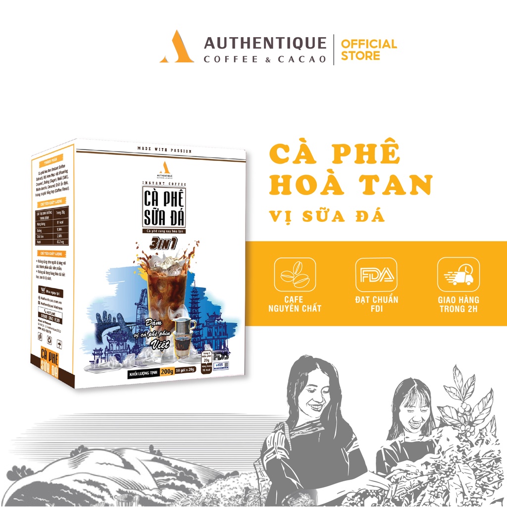3in1 インスタントアイスミルクコーヒー (20G×10パック) 濃いめ Authentique