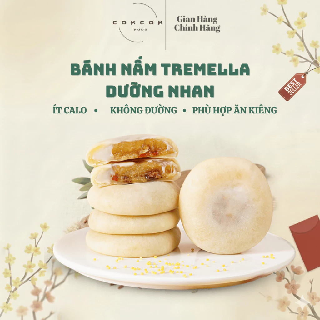 CokCokFood トレメラきのこ美容餅 (500g) - 砂糖不使用・低カロリー・もちもちヘルシー、ダイエットやギフトに最適