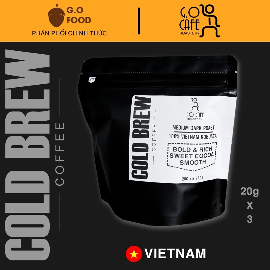 【コールドブリュー専用】G.Oカフェ ロースタリー ロブスタ ボールド 60g (20g×3パック) ドリップバッグ