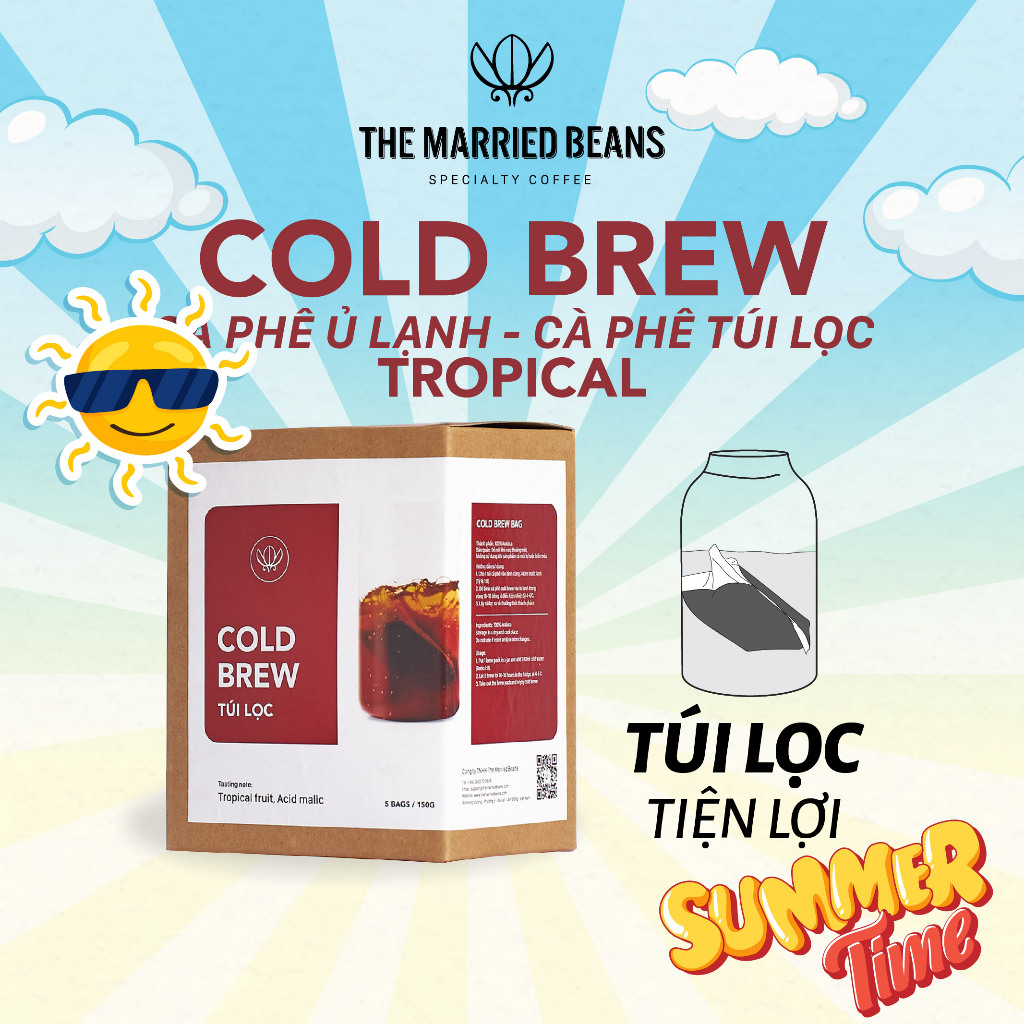 COLD BREW FILTER BAG コールドブリューコーヒー 100% ARABICA 素朴なロースト、フルーティーな風味 TROPICAL ザ・マリアード・ビーンズ・コーヒー