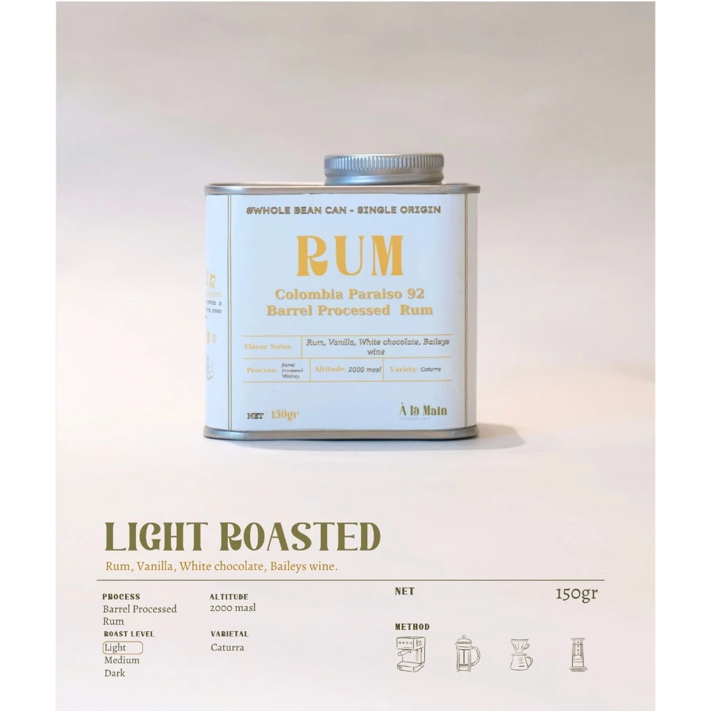 コロンビア パライソ92 ラム樽熟成 V60用コーヒー粉 150g