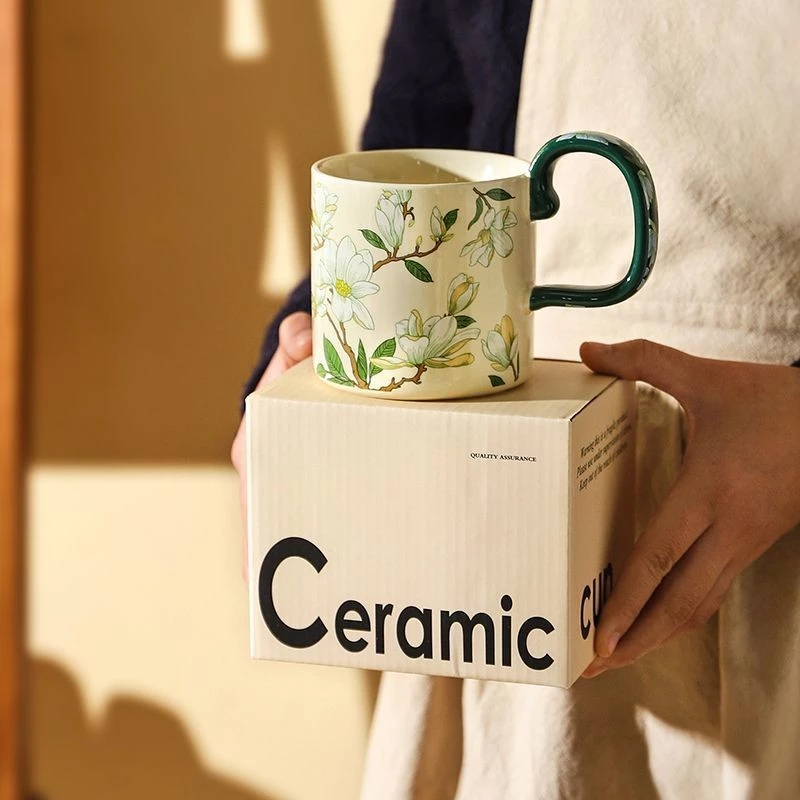 『コム・ホア・チャ』ペアマグカップ - 高級陶器製 オフィス用コーヒー＆ティーカップセット