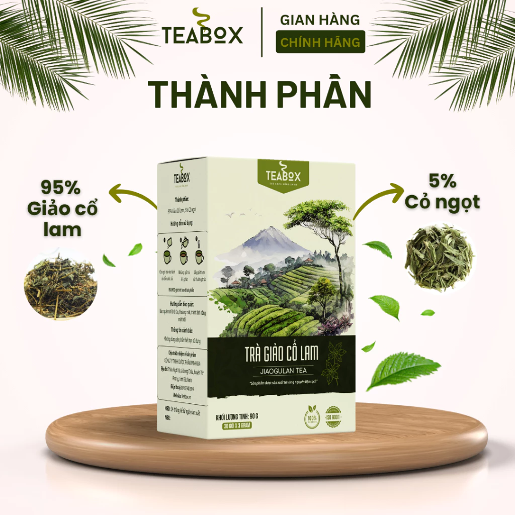 【10箱セット】ギョウコラム茶（アマチャヅル）健康茶 脂質・血糖値・血圧ケアに | ティーバッグ30包入（3g×30）Teabox