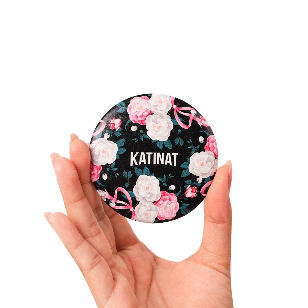 コンボ：KATINAT ふわふわバッグ＆カメリアミニ手鏡セット - おしゃれで便利な持ち歩きアイテム