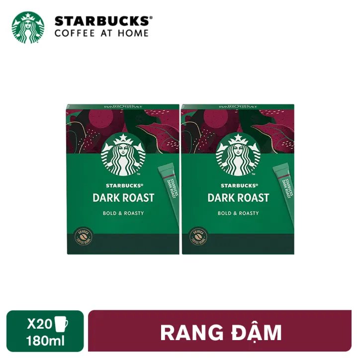 スターバックス コンボ プレミアムインスタントコーヒー ブラック コーヒー ダーク ロースト2箱 (10パック x 2.3g)