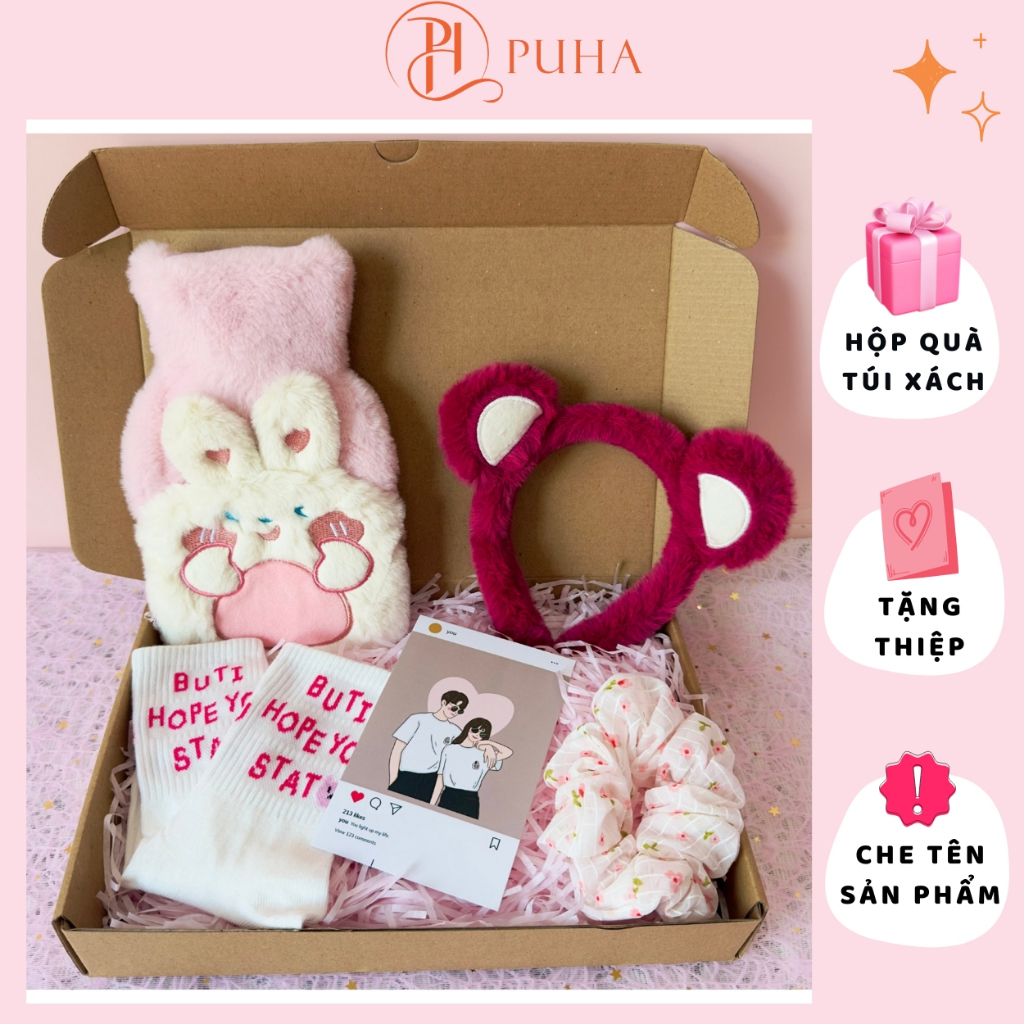 保温・保冷バッグのギフトセット 腹部用 生理 500ml PH PUHA
