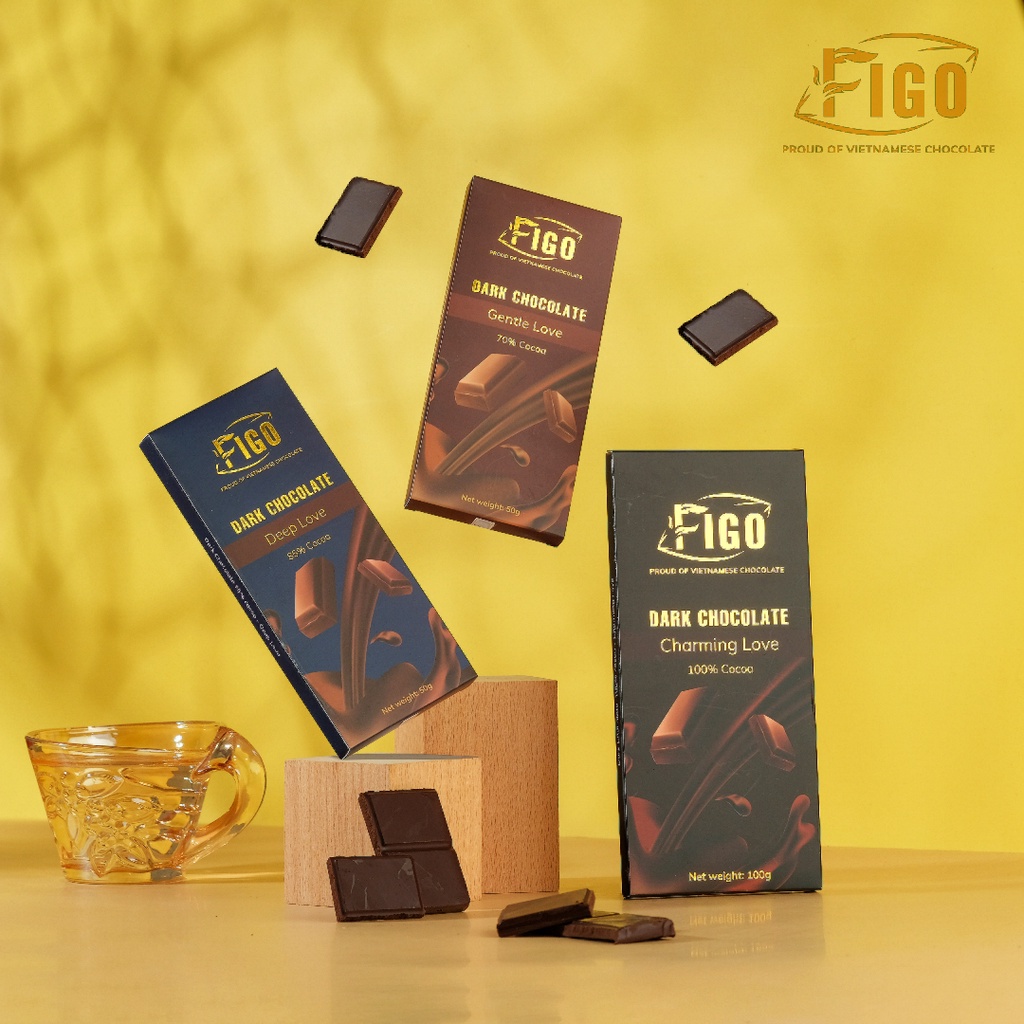 ダークチョコレートコンボ(カカオ100%、85%、70%) 50g/100g 低糖 ダイエット・ケト体向け Figo