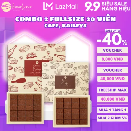 生チョコレート ベイリーズミルククリーム & コーヒーフレーバー 2箱のコンボ 40粒(380g) Chocoline