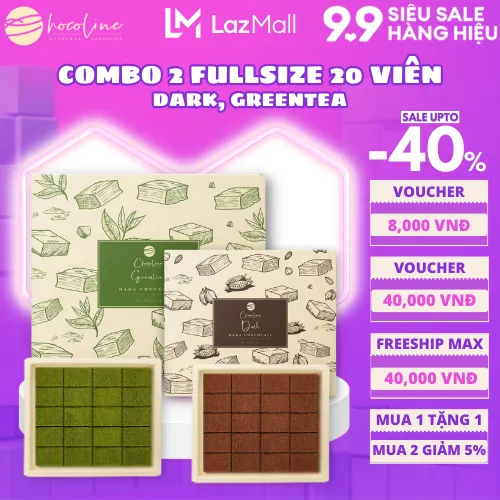 生チョコレート抹茶グリーンティー＆ダークチョコレート2箱のコンボ 40粒(380g) Chocoline