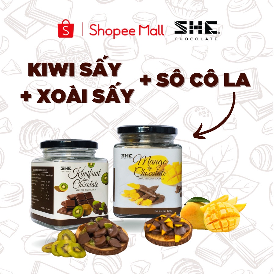 マンゴー&キウィのチョコレートディップ 2本セット 120g SHE Chocolate