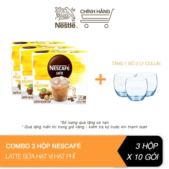 インスタントミルクコーヒー ヘーゼルナッツミルクラテ 3個セット(各24袋×10g) NESCAFÉ