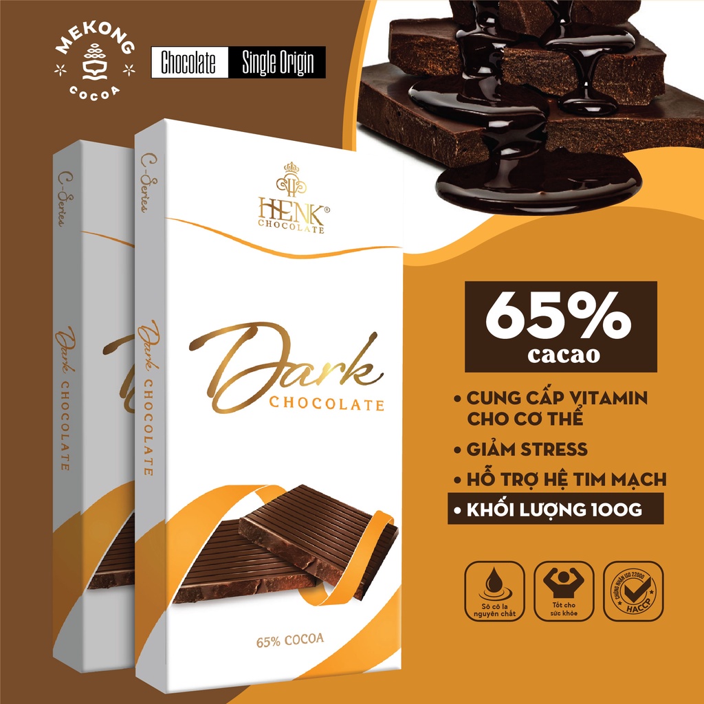 ブラックチョコレートバー5本セット 65%カカオ ストレス軽減 100g MEKONG CHOCOLATE
