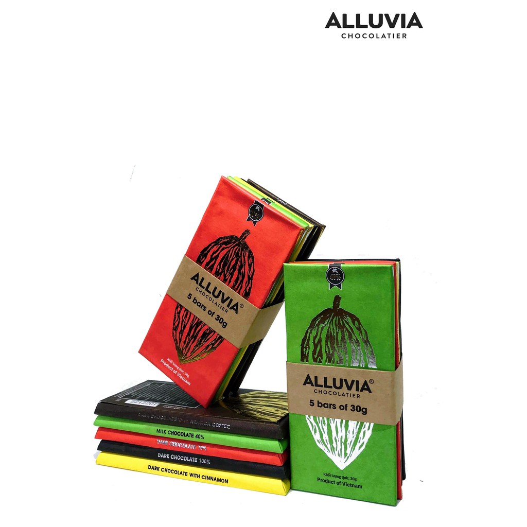 ピュアダークチョコレートバー 5本セット 各30g Alluvia Chocolate