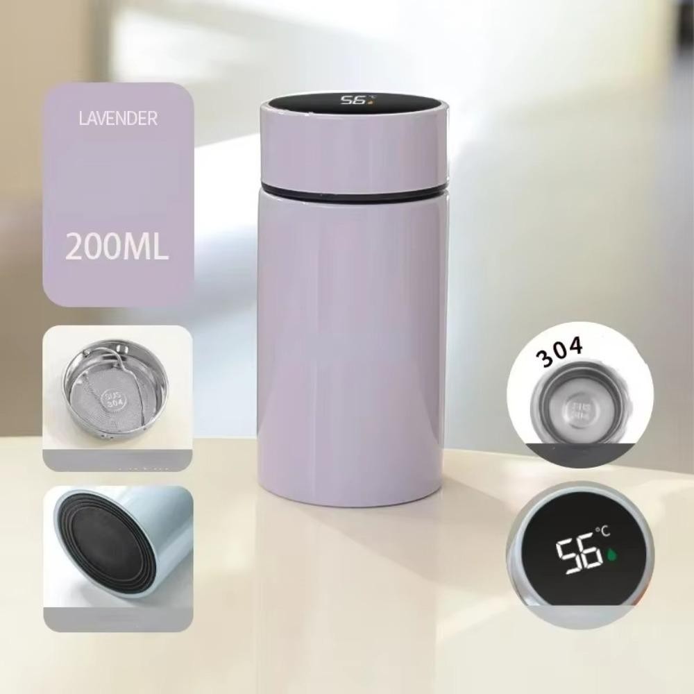 CONOPERY スマート保温カップ LED温度表示 ミニポケットコーヒーカップ 紫色