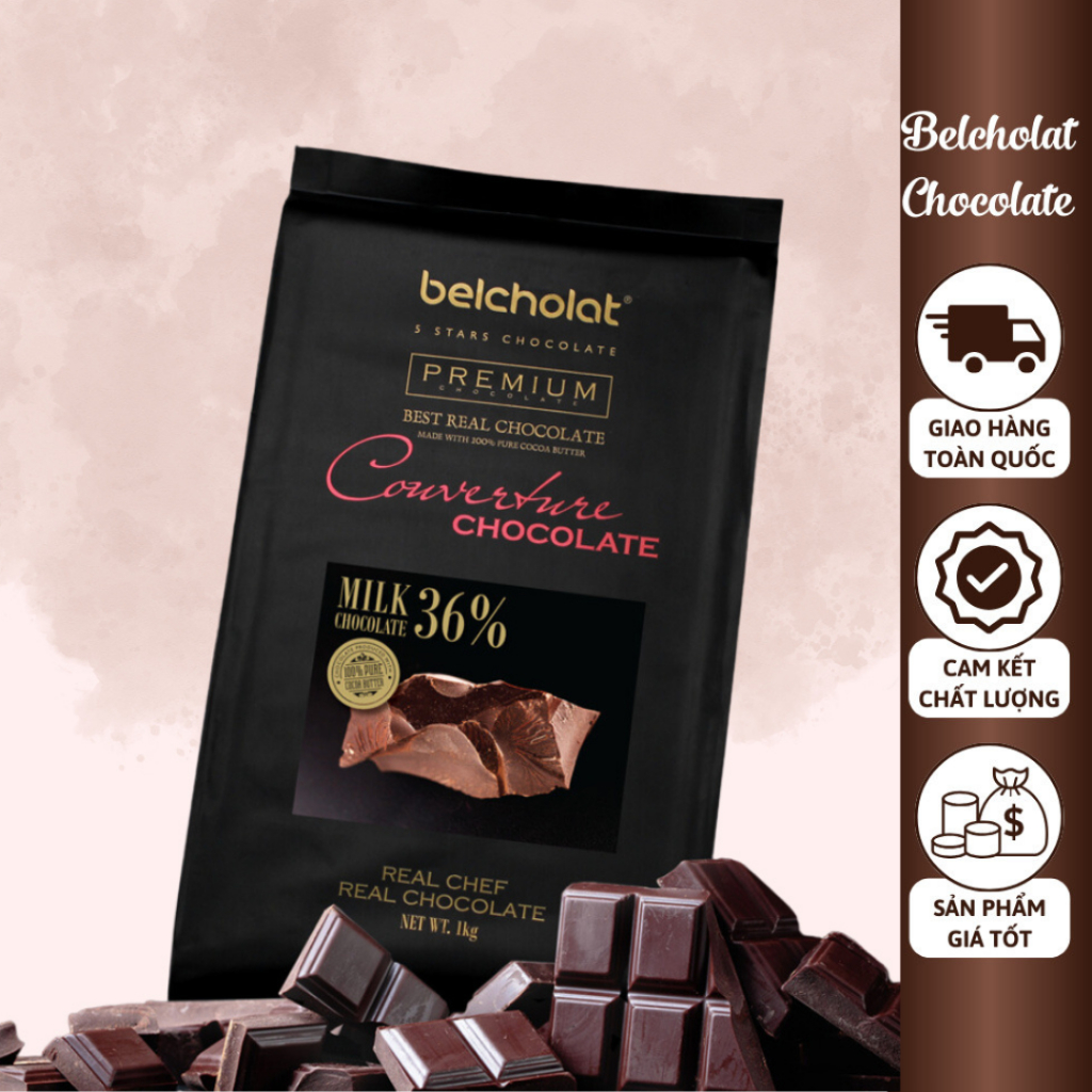 クーベルチュール ミルクチョコレート 36%カカオ ブロック 1kg Belcholat