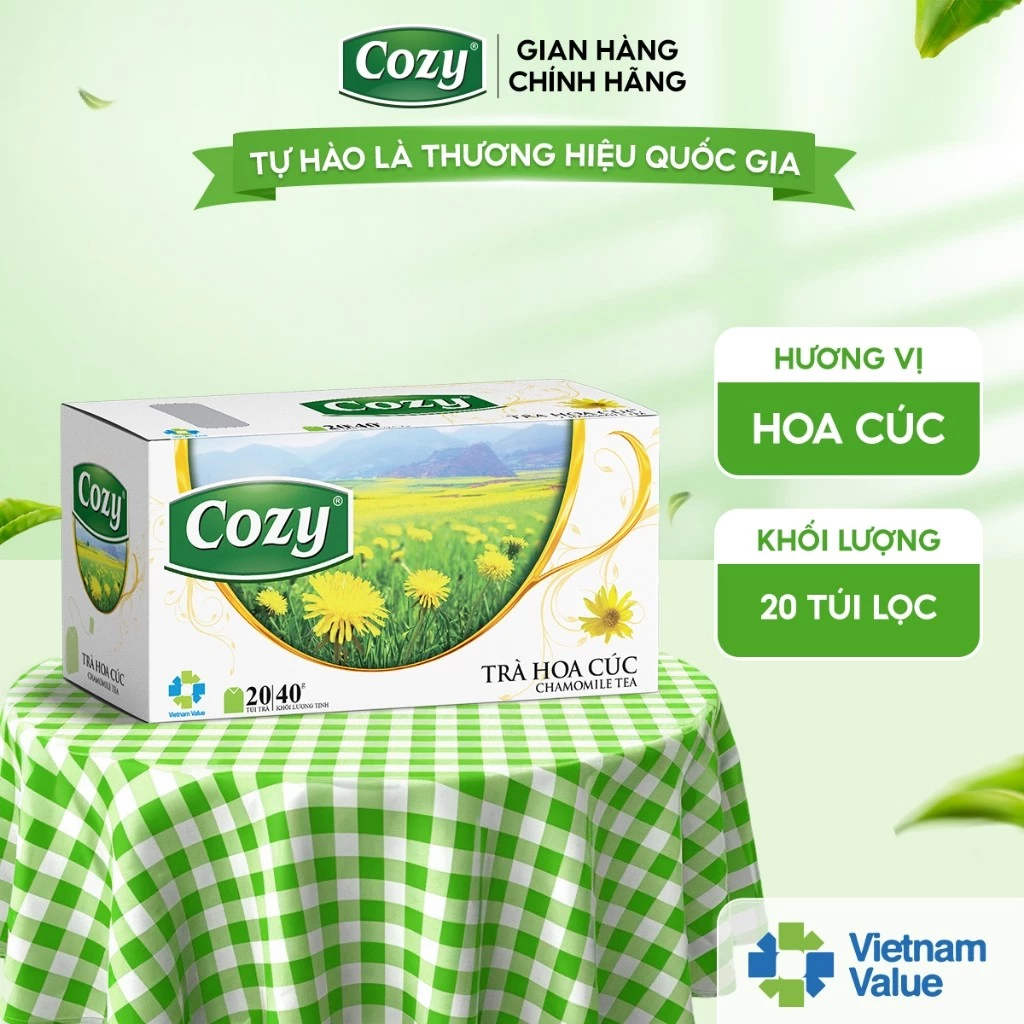 COZY カモミールティー ティーバッグ 20袋入り – 心と体のリフレッシュ、安眠サポート