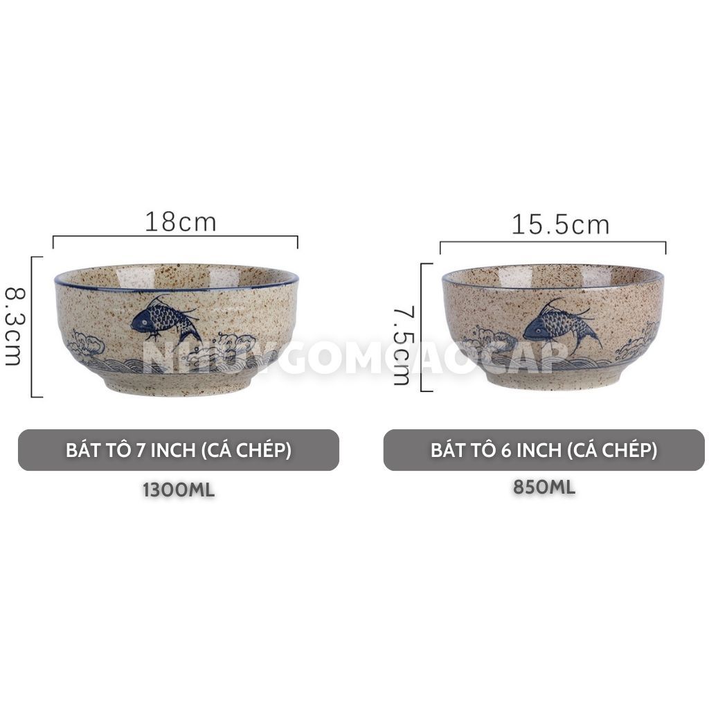 クラフト 和雅 Bát tô sứ 小柄古風 高級釉薬 18cm クラフト