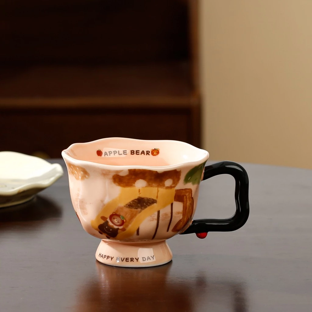 創造的滑り台モチーフ アートセラミックマグカップ | オフィス・家庭用 モーニングコーヒー ギフト