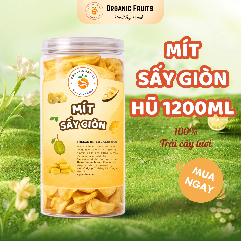 サクサク乾燥ジャックフルーツ 1200ML – 輸出用タイ産A級、自然な甘さ、無糖 – オーガニックフルーツ