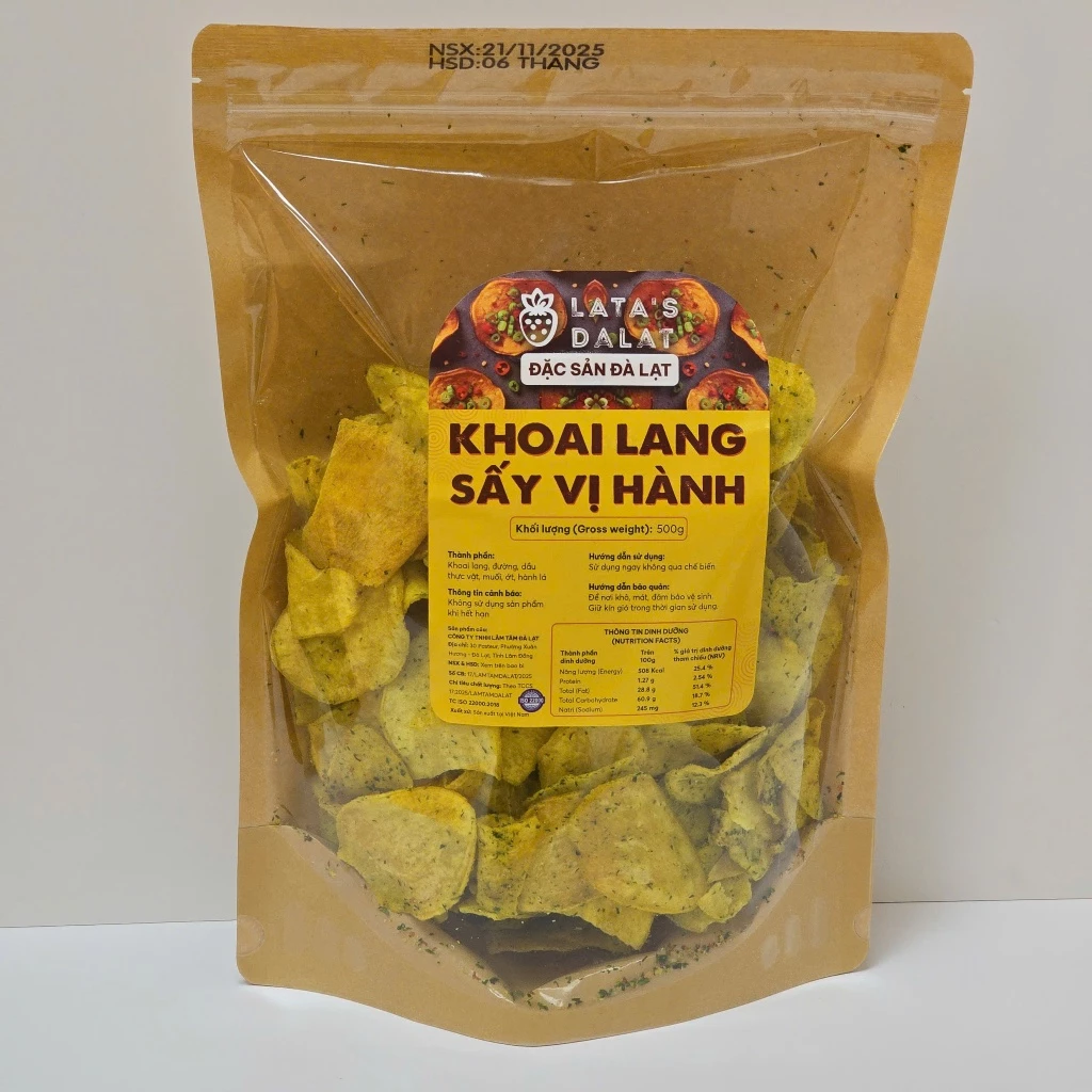 サクサク魚醤ネギ風味サツマイモチップス 500g ジップパック