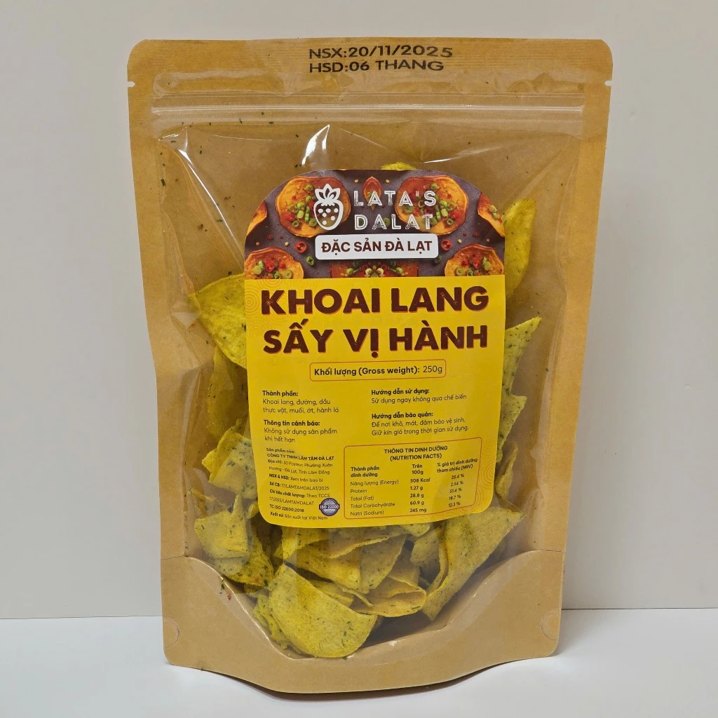 カリカリ紅芋スナック 魚醤ネギ風味 250g