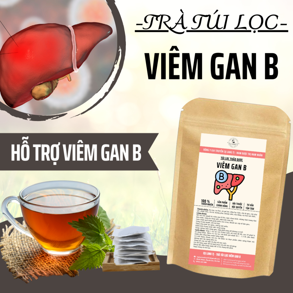 Cụ Lang Tị Trà Viêm Gan B Giảm Virus Viêm Gan B, Bảo Vệ Gan - Cà Gai Leo, An Xoa, Thất Diệp Chi Hoa, Xạ Đen - 50 Lọc