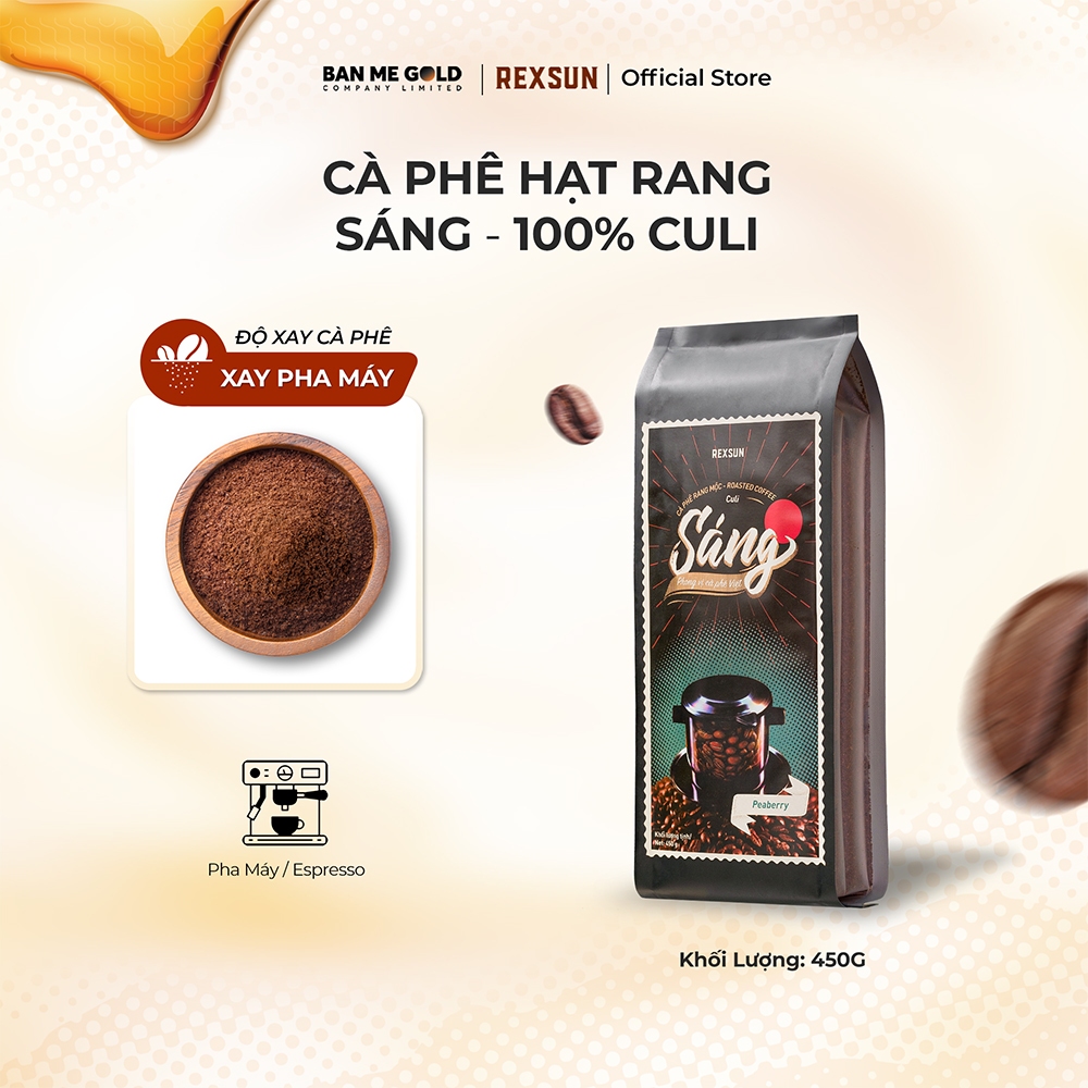 Culi Coffee 100% Pure - モーニング - 450g - 本物の Ban Me Gold 焙煎済みコーヒー豆 - Rexsun