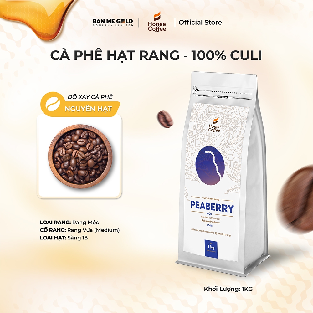 Culi Coffee 100% Pure (プレミアム) - 1000g - ダークビターローストコーヒー豆 - 本物の Ban Me Gold - Honey Coffee - 粉を挽いてフィルターにかけるだけ