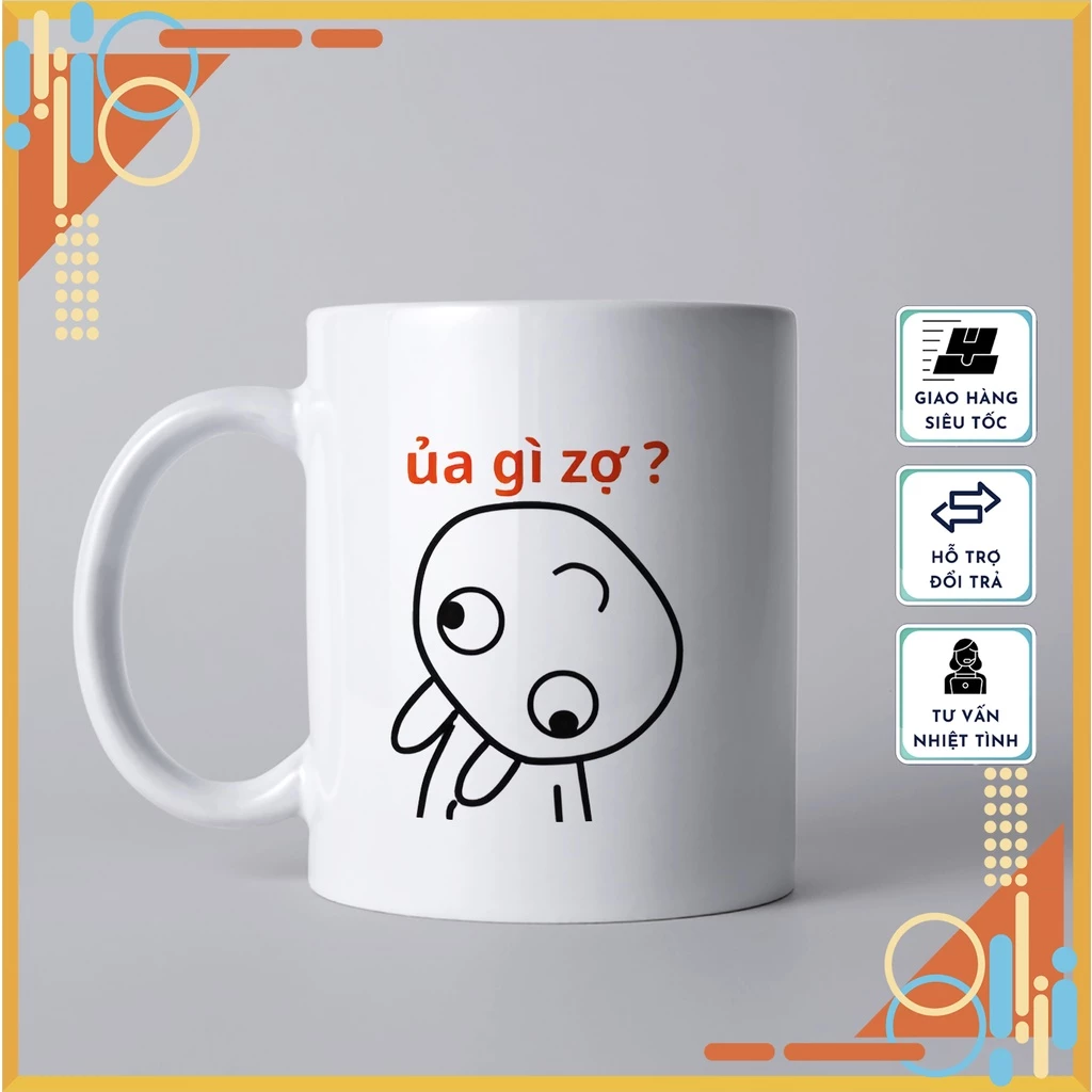 オリジナル名入れ可能!可愛い「トロック・チャン」柄セラミックマグカップ - ギフト・日常使いに