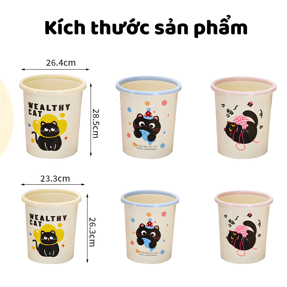 可愛い猫型ダストボックス 15L パステルブルー 高品質PP製 インテリアごみ箱