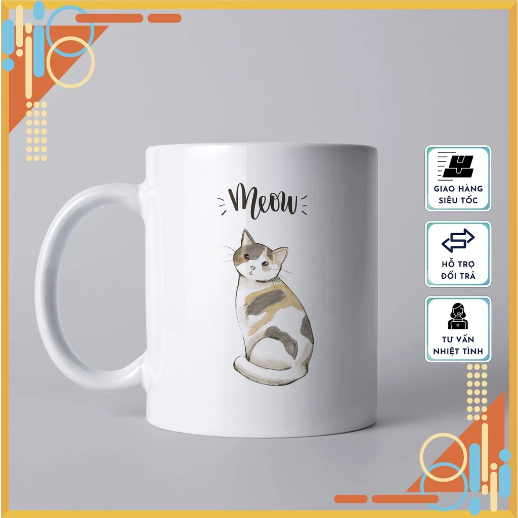 可愛い猫柄セラミックマグカップ 08 - 高級ギフト、普段使いのドリンクウェア