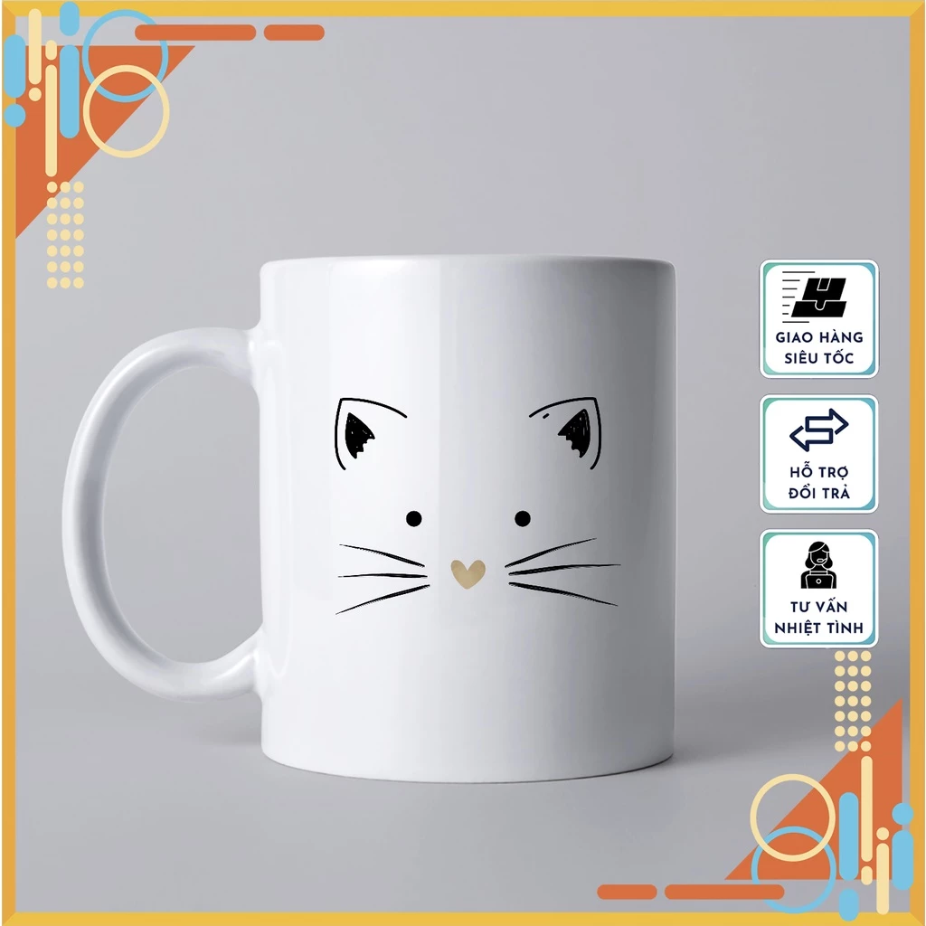 可愛い猫柄セラミックマグカップ 330ml – プレミアムギフト＆日常使い