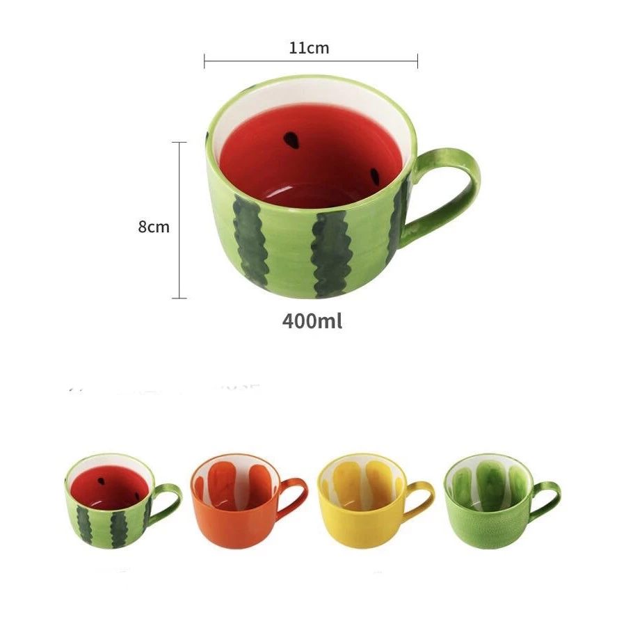 レモン型セラミックマグカップ 可愛い蓋付きストロー付き 子供用 高品質陶器グラス
