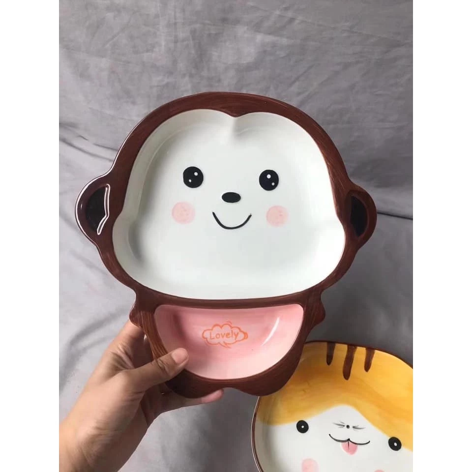 かわいいお猿さんの陶器皿 - キッチンを楽しく飾るデコレーションプレート