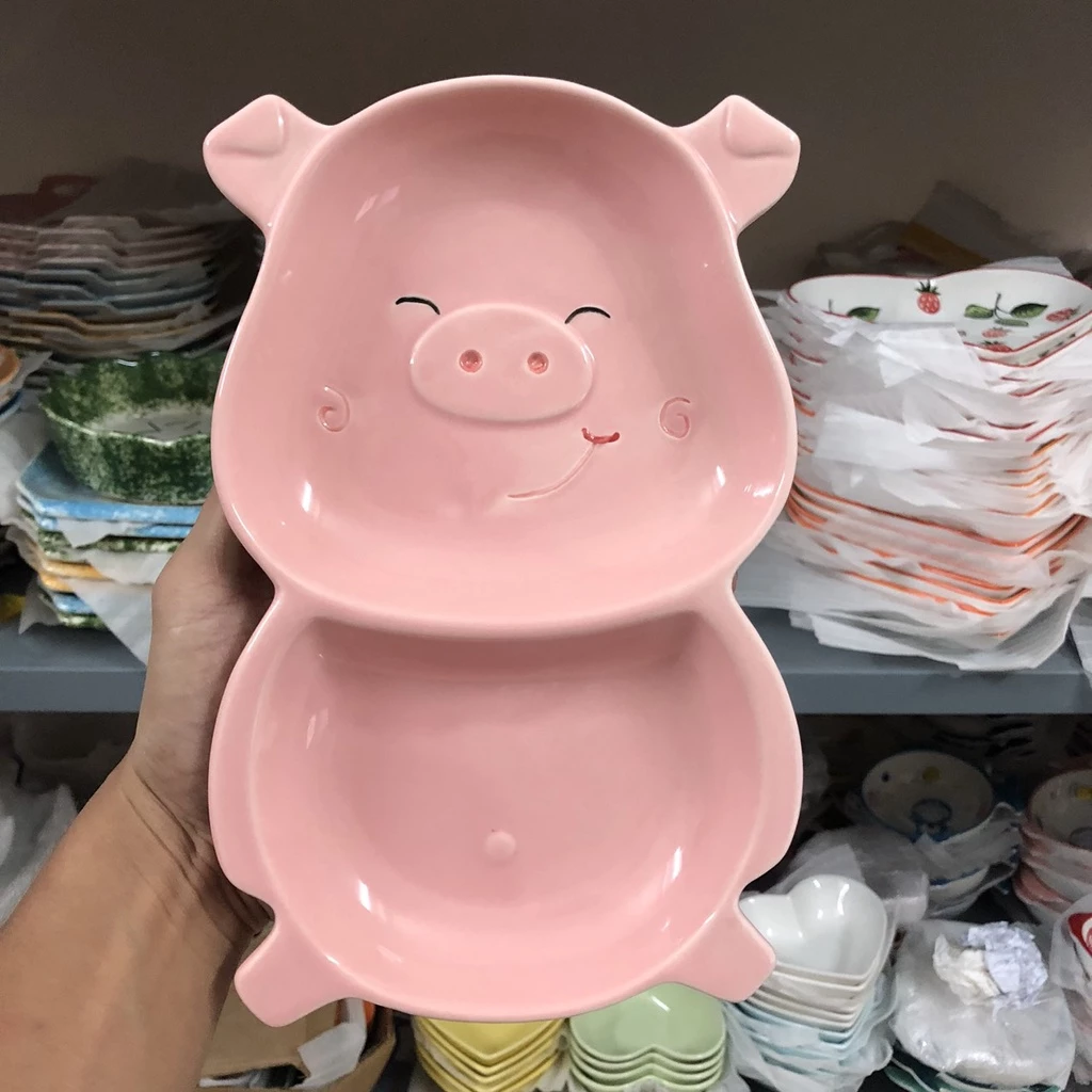 かわいいピンクのぶたさん陶器皿｜おしゃれなキッチンの食卓デコレーションに
