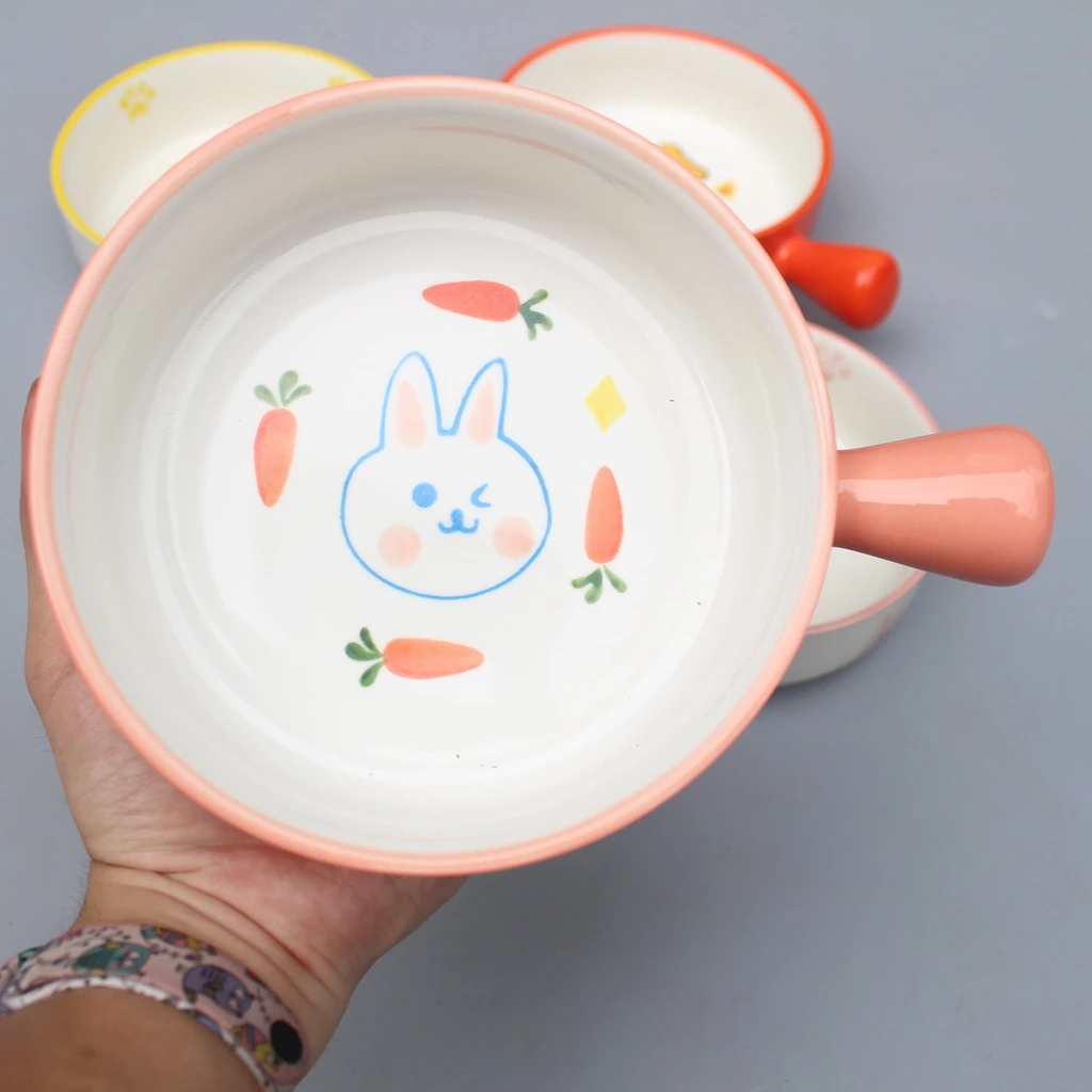 うさぎニンジン柄ぽってりハンドルミニプレート