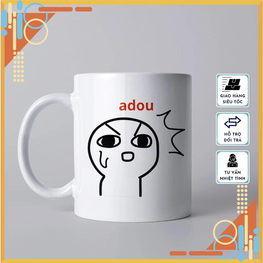 かわいい「ハゲ白ちゃん」イラスト入り！名入れできる陶器マグカップ03 – ギフト＆普段使いに最適