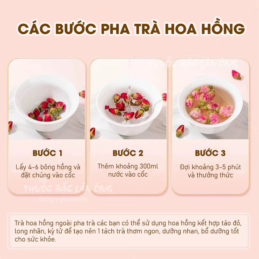 ダラット産 芳醇ローズバッドティー 200g (乾燥バラのつぼみ茶) デコレーションにも - ランオン