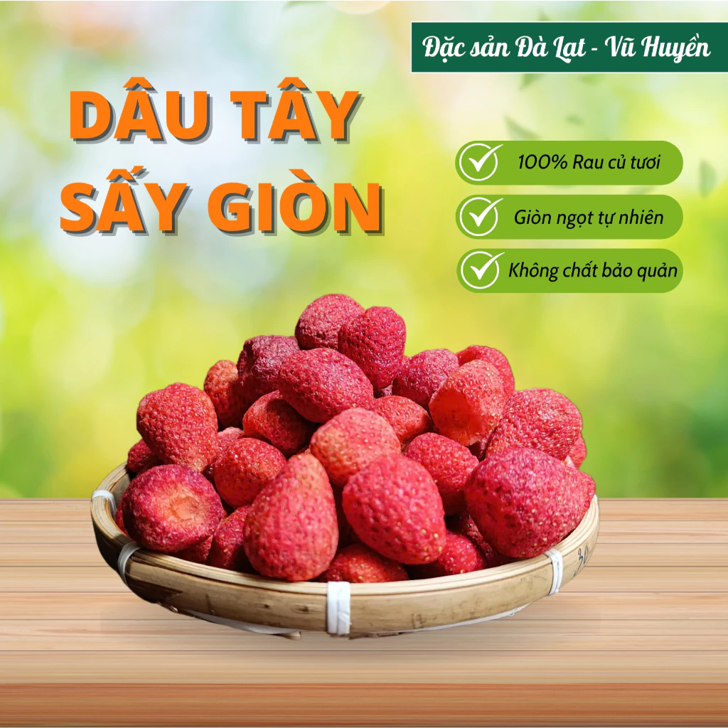 ダラット特産 フリーズドライいちご 100g (サイズ35-40) 丸ごとサクサク！自然な甘酸っぱさ 無添加ドライフルーツ