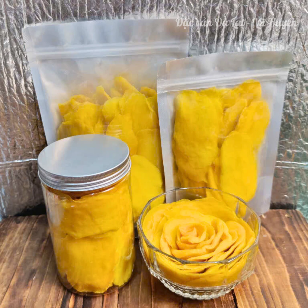 【ダラット特産】肉厚ソフトドライマンゴー 500g ジップ袋入 - 自然な甘酸っぱさ 無添加 低繊維質